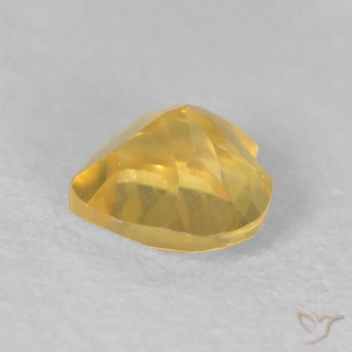 0.50克拉天然黄水晶，心形，VS
