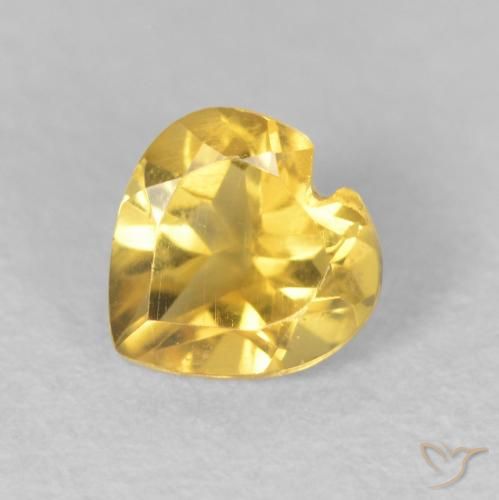 0.45ct 天然 中金 黄水晶, 心形, VS