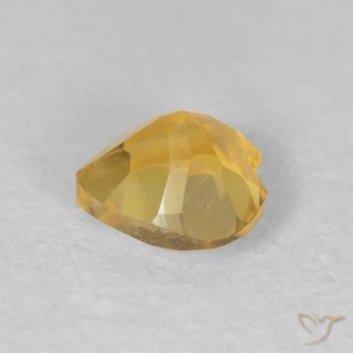0.45克拉天然黄水晶，心形，VS