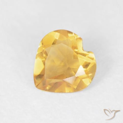 0.35ct 天然 金橙色 黄水晶, 心形, VVS