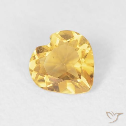 0.35克拉天然黄水晶，心形，VVS