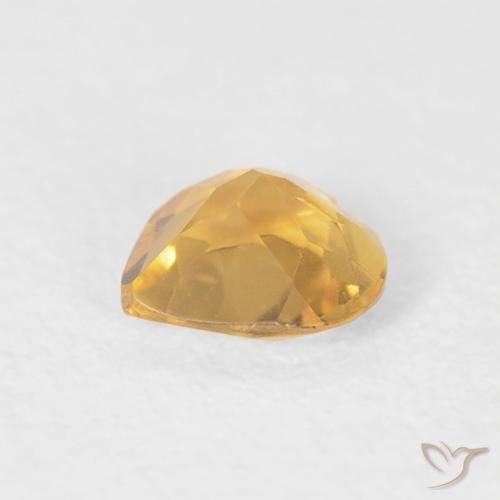 0.35克拉天然黄水晶，心形，VVS