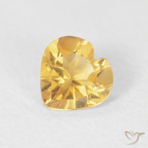 0.39ct 天然 黄金色 黄水晶, 心形, VVS