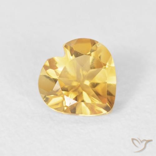 0.39克拉天然黄水晶，心形，VVS