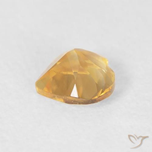 0.39克拉天然黄水晶，心形，VVS