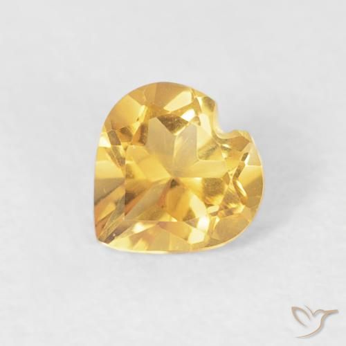 0.37ct 天然 中金 黄水晶, 心形, VVS-VS