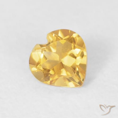 0.37克拉天然黄水晶，心形，VVS-VS