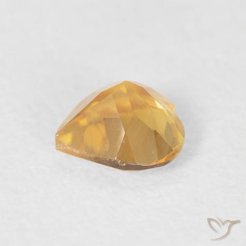 0.37克拉天然黄水晶，心形，VVS-VS