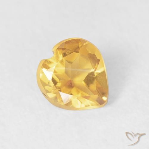 0.32克拉天然黄水晶，心形，VVS