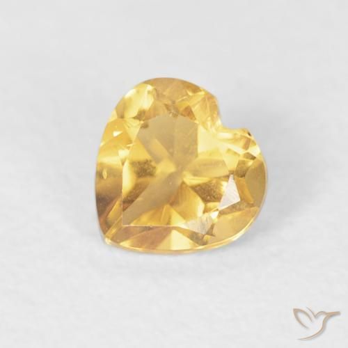 0.39ct 天然 中金 黄水晶, 心形, VVS