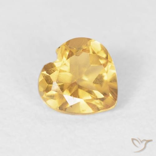 0.39克拉天然黄水晶，心形，VVS