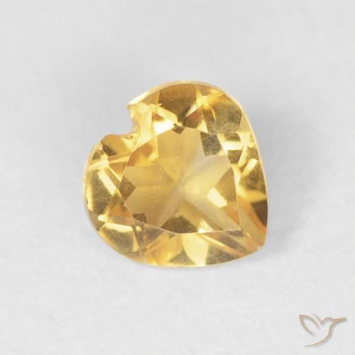 0.42克拉天然黄水晶，心形，VVS
