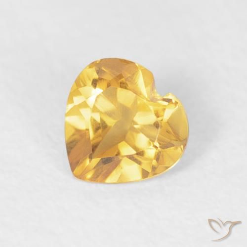 0.38ct 天然 中金 黄水晶, 心形, VVS