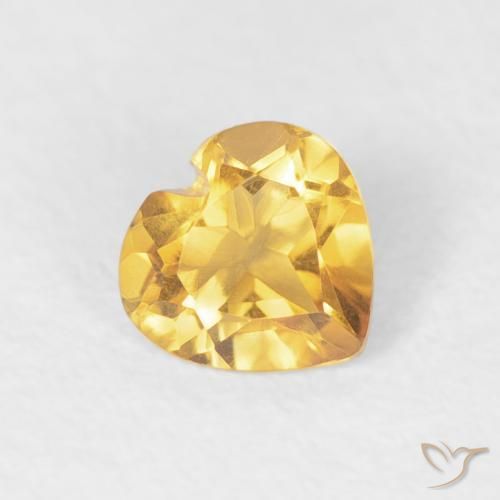 0.38克拉天然黄水晶，心形，VVS