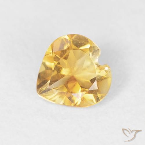 0.36ct 天然 黄金色 黄水晶, 心形, VVS