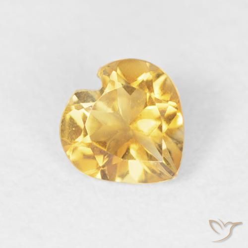 0.36克拉天然黄水晶，心形，VVS