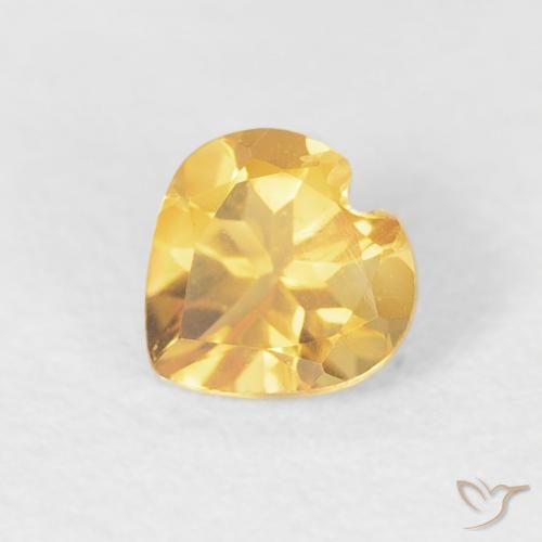 0.41ct 天然 黄金色 黄水晶, 心形, VVS