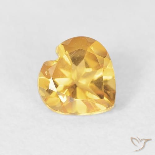 0.41克拉天然黄水晶，心形，VVS