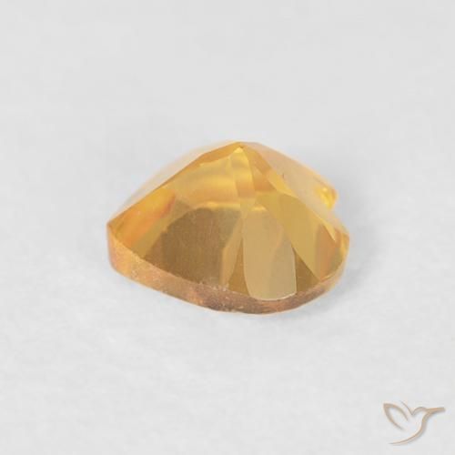0.41克拉天然黄水晶，心形，VVS