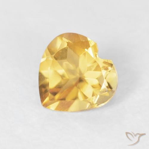 0.44ct 天然 中金 黄水晶, 心形, VVS