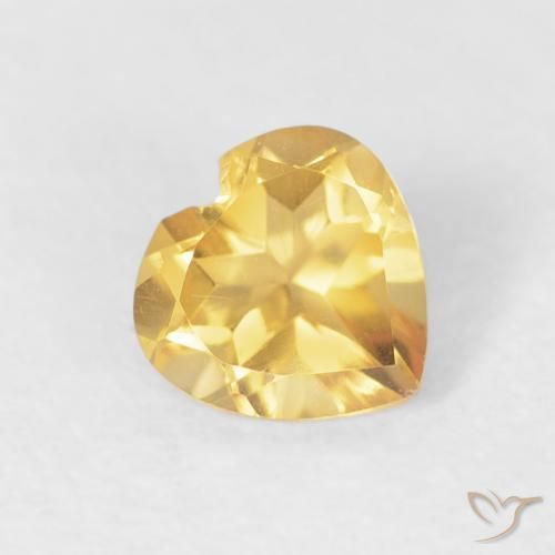 0.44克拉天然黄水晶，心形，VVS