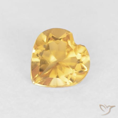 0.42ct 天然 中金 黄水晶, 心形, VVS