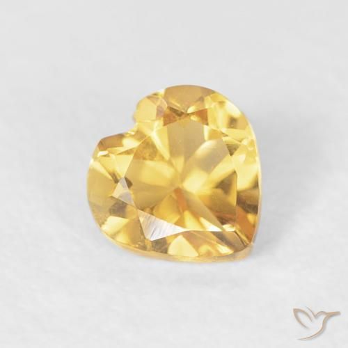 0.42克拉天然黄水晶，心形，VVS