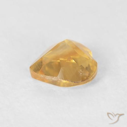 0.42克拉天然黄水晶，心形，VVS