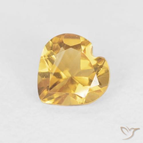 0.41ct 天然 中金 黄水晶, 心形, VVS