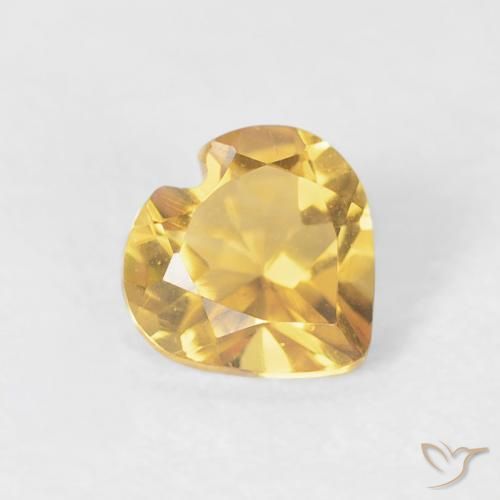 0.41克拉天然黄水晶，心形，VVS