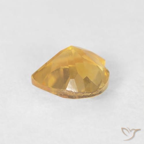 0.41克拉天然黄水晶，心形，VVS