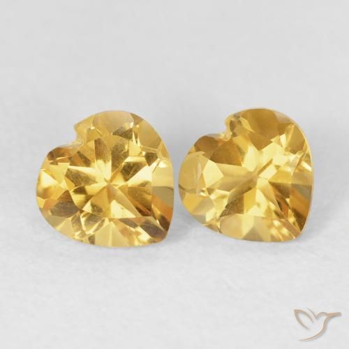 1.43ctw 天然 金色 黄水晶, 心形, VVS-VS