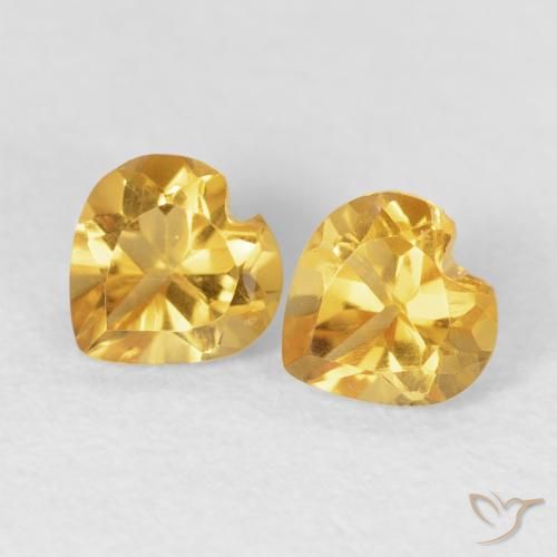 0.95ctw 天然 金色 黄水晶, 心形, VVS-VS