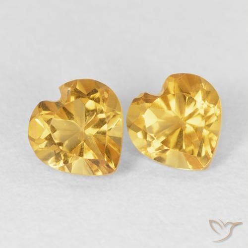 0.95克拉天然黄水晶，心形，VVS-VS