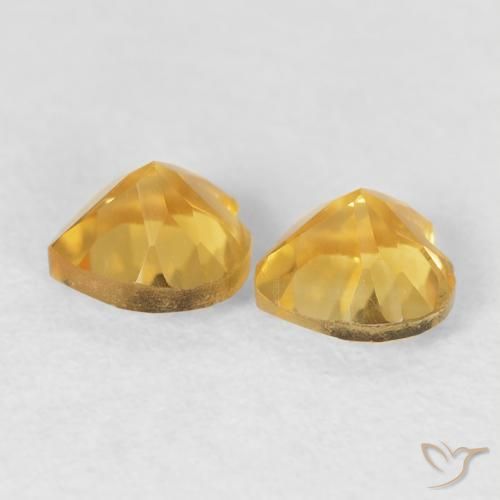 0.95克拉天然黄水晶，心形，VVS-VS