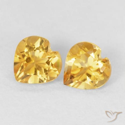 0.82ctw 天然 金色 黄水晶, 心形, VVS-VS