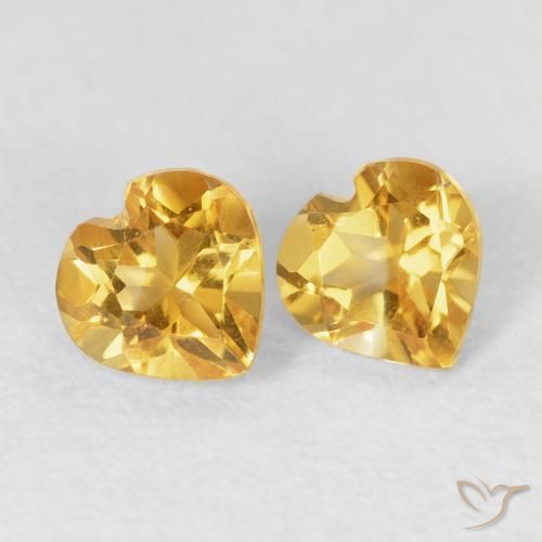 0.82克拉天然黄水晶，心形，VVS-VS