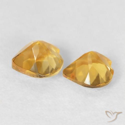 0.82克拉天然黄水晶，心形，VVS-VS
