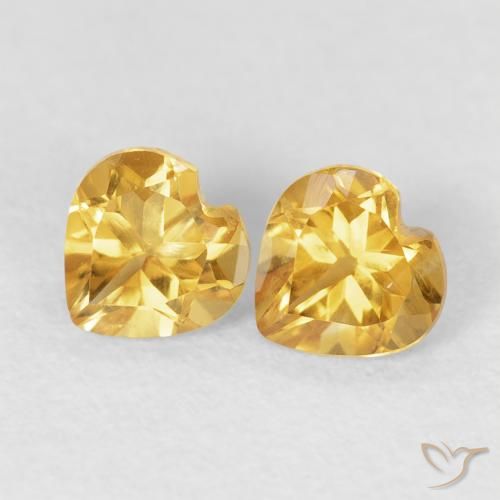 0.90ctw 天然 金色 黄水晶, 心形, VVS-VS