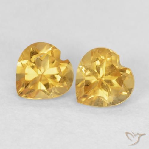 0.88ctw 天然 金色 黄水晶, 心形, VVS-VS