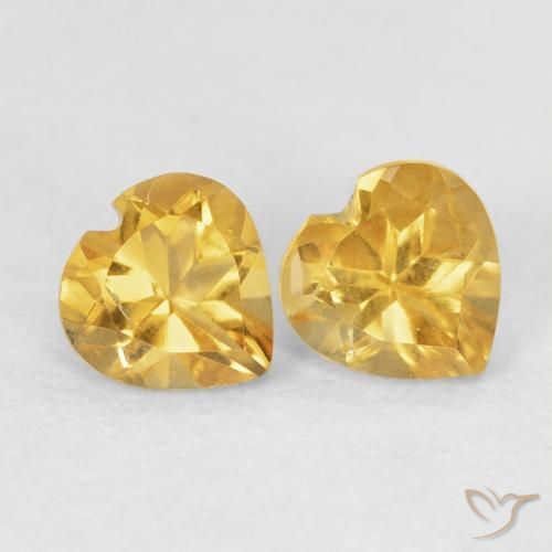 0.88克拉天然黄水晶，心形，VVS-VS