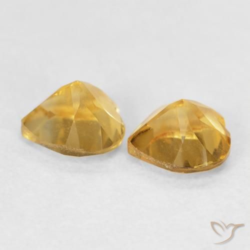0.88克拉天然黄水晶，心形，VVS-VS