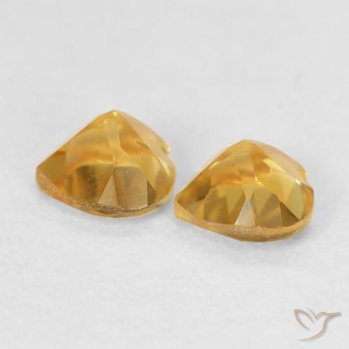 0.90克拉天然黄水晶，心形，VVS-VS