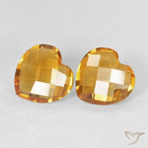1.29ctw 天然 中橙金 黄水晶, 心形, VVS-VS