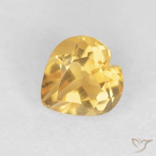 0.48ct 天然 中金 黄水晶, 心形, VVS