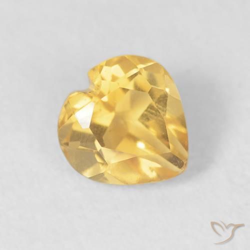 0.48克拉天然黄水晶，心形，VVS