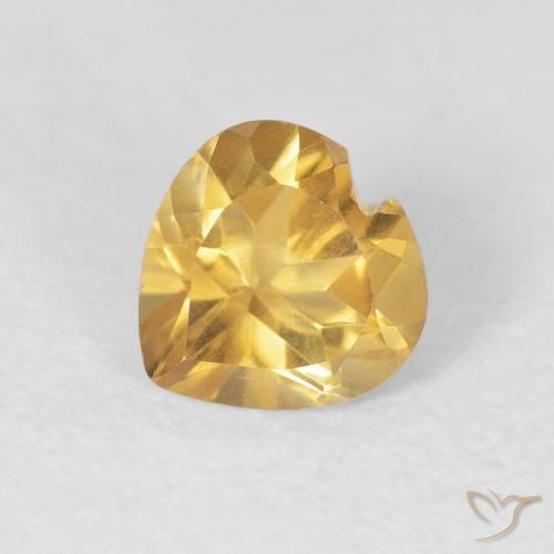 0.72ct 天然 中金 黄水晶, 心形, VVS
