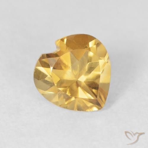 0.72克拉天然黄水晶，心形，VVS