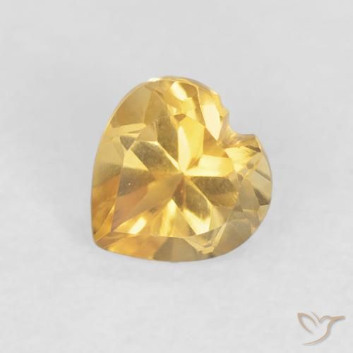 0.45ct 天然 亮金 黄水晶, 心形, VVS