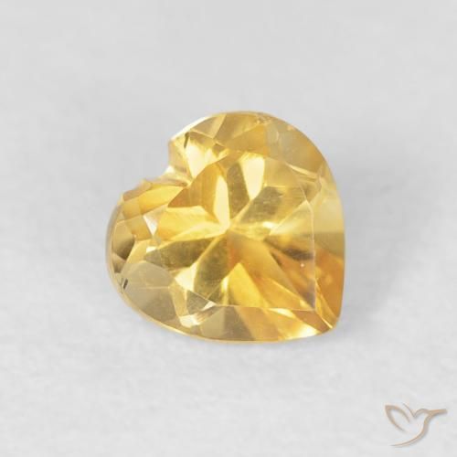 0.45克拉天然黄水晶，心形，VVS